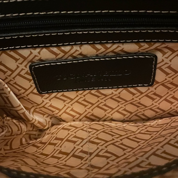 Tignanello Black Leather Y2K Crossbody Bag Silver Hardware - Picture 6 of 11